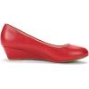 image:imageDREAM PAIRS Womens Debbie Mid Wedge Heel Pump ShoesRedPu