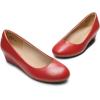 image:imageDREAM PAIRS Womens Debbie Mid Wedge Heel Pump ShoesRedPu