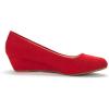 image:imageDREAM PAIRS Womens Debbie Mid Wedge Heel Pump ShoesRedSuede