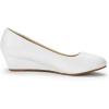 image:imageDREAM PAIRS Womens Debbie Mid Wedge Heel Pump ShoesWhitePu
