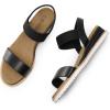 image:imageDREAM PAIRS Womens Espadrilles Ankle Stretch Elastic Strap Open Toe Comfortable Wedges Flats Spring Dressy Sandals Shoes 2026 for WomenBlack