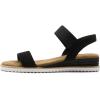 image:imageDREAM PAIRS Womens Espadrilles Ankle Stretch Elastic Strap Open Toe Comfortable Wedges Flats Spring Dressy Sandals Shoes 2026 for WomenBlacksuede
