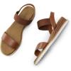 image:imageDREAM PAIRS Womens Espadrilles Ankle Stretch Elastic Strap Open Toe Comfortable Wedges Flats Spring Dressy Sandals Shoes 2026 for WomenBrown