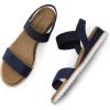 image:imageDREAM PAIRS Womens Espadrilles Ankle Stretch Elastic Strap Open Toe Comfortable Wedges Flats Spring Dressy Sandals Shoes 2026 for WomenNavysuede
