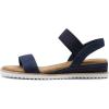 image:imageDREAM PAIRS Womens Espadrilles Ankle Stretch Elastic Strap Open Toe Comfortable Wedges Flats Spring Dressy Sandals Shoes 2026 for WomenNavysuede