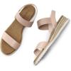 image:imageDREAM PAIRS Womens Espadrilles Ankle Stretch Elastic Strap Open Toe Comfortable Wedges Flats Spring Dressy Sandals Shoes 2026 for WomenNudePink