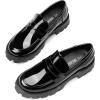 image:imageDREAM PAIRS Womens Loafers Lug Sole Slip On Platform Chunky Penny Loafers for Women Dressy and Work Business Casual Shoes for WomenBlackpat