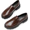 image:imageDREAM PAIRS Womens Loafers Lug Sole Slip On Platform Chunky Penny Loafers for Women Dressy and Work Business Casual Shoes for WomenBrownpat