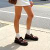 image:imageDREAM PAIRS Womens Loafers Lug Sole Slip On Platform Chunky Penny Loafers for Women Dressy and Work Business Casual Shoes for WomenBrownpat