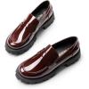 image:imageDREAM PAIRS Womens Loafers Lug Sole Slip On Platform Chunky Penny Loafers for Women Dressy and Work Business Casual Shoes for WomenBurgundypat
