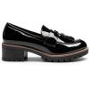 image:imageDREAM PAIRS Womens Loafers Slip On Platform Chunky Penny Heeled Lug Sole Loafers for Women Dressy and Work Business Casual Shoes for WomenBlackpat