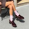 image:imageDREAM PAIRS Womens Loafers Slip On Platform Chunky Penny Heeled Lug Sole Loafers for Women Dressy and Work Business Casual Shoes for WomenBurgundypat