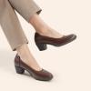 image:imageDREAM PAIRS Womens Low Chunky Heels Comfortable Block Work Pumps Closed Round Toe Dress Shoes for Office BusinessBrown