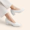 image:imageDREAM PAIRS Womens Low Chunky Heels Comfortable Block Work Pumps Closed Round Toe Dress Shoes for Office BusinessWhite