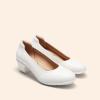 image:imageDREAM PAIRS Womens Low Chunky Heels Comfortable Block Work Pumps Closed Round Toe Dress Shoes for Office BusinessWhite