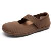 image:imageDREAM PAIRS Womens Mary Jane Ballet Flats Barefoot Knit Wide Toe Box Arch Support Flat Shoes for Women Dressy Casual Office Business Work Travel WalkBrown