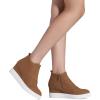 image:imageDREAM PAIRS Womens Platform Wedge Sneakers Ankle BootiesTan