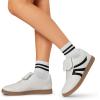 image:imageDREAM PAIRS Womens Tennis Sneakers Walking Casual LaceUp Footwear Comfortable Trendy FoldOver Design Fashion Sneakers ShoesWhite