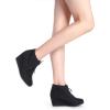 image:imageDREAM PAIRS Womens Wedge Boots Casual Fashion Lace Up Low Heel Ankle Booties ShoesBlack