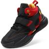 image:imageDREAM PAIRS Boys Girls Basketball Shoes Little Kid Big Kid NonSlip Sport Athletic Sneakers Boys Comfortable Durable School Training ShoesBlackRed