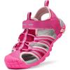 image:imageDREAM PAIRS Boys Girls Outdoor Summer Sport Athletic Sandals for ToddlerLittleBig KidFuchsiaShellPink