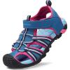 image:imageDREAM PAIRS Boys Girls Outdoor Summer Sport Athletic Sandals for ToddlerLittleBig KidNavyFuchsiaMint