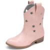 image:imageDREAM PAIRS Girls Cowgirl Boots Mid Calf Glitter Cowboy Western Boots Toddler Girls Star Riding ShoesPinkholes