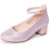 image:imageDREAM PAIRS Girls Dress Shoes Chunky High Heels Ankle Strap Party Wedding Princess Pump for Little Big KidPink
