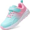 image:imageDREAM PAIRS Girls Running Shoes Kids Sneakers Tennis ColorBurst Lightweight Casual Walking ShoesLight GreenPink