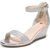 image:imageDREAM PAIRS Girls Wedge Sandals Flatform Open Toe Summer Platform Sandals Flower Wedding Party for Little KidBig KidSilver