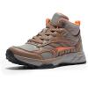 image:imageDREAM PAIRS Kids Shoes Hiking Boots Boys Girls HighTop Shoes Outdoors DuraPlay LaceUp Lightweight Hiking SneakersBrownOrange