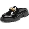 image:imageDREAM PAIRS Mules for Women Slip On Shoes Platform Thick Comfortable Womens Chunky Flat Slides Slippers LoafersBlackpat