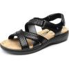 image:imageDREAM PAIRS Womens Arch Support Sandals Comfortable Open Toe Dress Flats Walking Sandals For SummerBlack