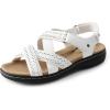 image:imageDREAM PAIRS Womens Arch Support Sandals Comfortable Open Toe Dress Flats Walking Sandals For SummerWhite