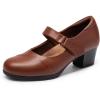 image:imageDREAM PAIRS Womens Chunky Low Block Closed Toe Heels Mary Janes Pumps Comfortable Round Toe Dress Work Wedding ShoesTanpu
