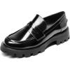 image:imageDREAM PAIRS Womens Loafers Lug Sole Slip On Platform Chunky Penny Loafers for Women Dressy and Work Business Casual Shoes for WomenBlackpat