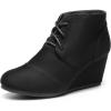 image:imageDREAM PAIRS Womens Wedge Boots Casual Fashion Lace Up Low Heel Ankle Booties ShoesBlack