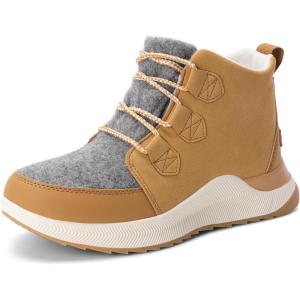 image:imageDREAM PAIRS Ankle Winter Boots for Women Waterproof Lace Up AntiSlip Warm Snow Booties Fashion Sneaker BootsChestnutGrey