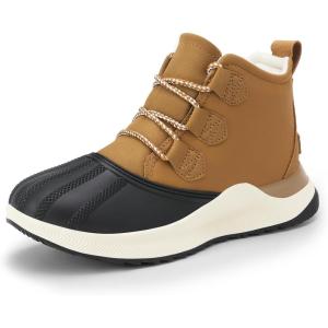 image:imageDREAM PAIRS Ankle Winter Boots for Women Waterproof Lace Up AntiSlip Warm Snow Booties Fashion Sneaker BootsTan
