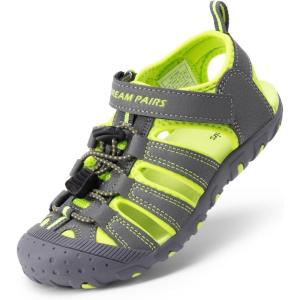 image:imageDREAM PAIRS Boys Girls ClosedToe Outdoor Summer Sport Sandals for ToddlerLittleBig KidGreyGreen