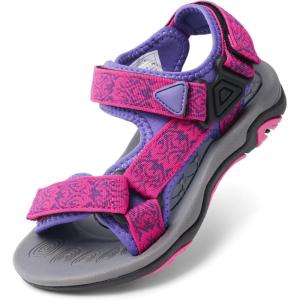 image:imageDREAM PAIRS Boys Girls Sandals Kids Adventurous LightWeight Adjustable Straps Summer Water Shoes ToddlerLittle KidBig KidFuchsiaPurple