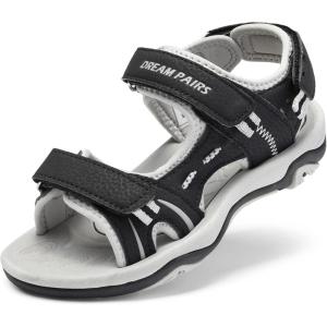 image:imageDREAM PAIRS Boys Girls Sandals Kids Athletic Summer Sports Water Shoes for ToddlerLittle KidBig KidBlackLightGrey