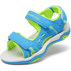 image:imageDREAM PAIRS Boys Girls Sandals Kids Athletic Summer Sports Water Shoes for ToddlerLittle KidBig KidBlueGreen