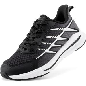 image:imageDREAM PAIRS Boys Girls Shoes Kids Tennis Athletic Running Footwear Lace Up Walking DuraPlay Breathable Lightweight Sneakers for LittleBig KidBlack