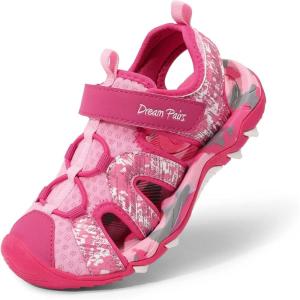 image:imageDREAM PAIRS Boys Girls Summer Outdoor Athletic Sport Sandals for ToddlerLittleBig KidHot PinkPink