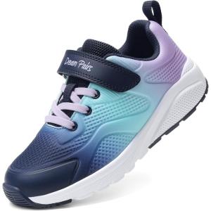 image:imageDREAM PAIRS Girls Running Shoes Kids Sneakers Tennis ColorBurst Lightweight Casual Walking ShoesNavyPurple