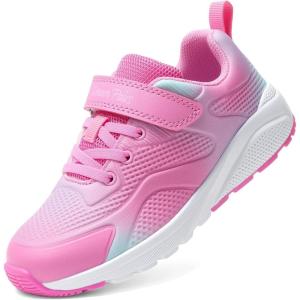 image:imageDREAM PAIRS Girls Running Shoes Kids Sneakers Tennis ColorBurst Lightweight Casual Walking ShoesPinkGreen