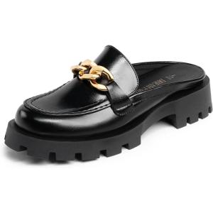 image:imageDREAM PAIRS Mules for Women Slip On Shoes Platform Thick Comfortable Womens Chunky Flat Slides Slippers LoafersBlack
