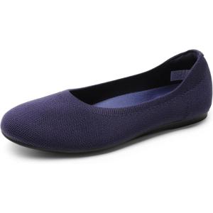 image:imageDREAM PAIRS Wide Ballet Flats Shoes for Women Width Foldable Knit Womens Flats with Arch Support Comfortable Shoes for Women Dressy Casual Work OfficeNavy