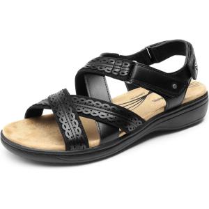 image:imageDREAM PAIRS Womens Arch Support Sandals Comfortable Open Toe Dress Flats Walking Sandals For SummerBlack